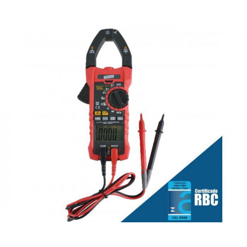 ALICATE VOLT-AMPERÍMETRO MOD. VA-905, TRUE RMS, CAT IV, FUNÇÃO NCV (DETECÇÃO DE TENSÃO SEM CONTATO) E FUNÇÃO INRUSH (MEDIÇÃO DE SURTO)