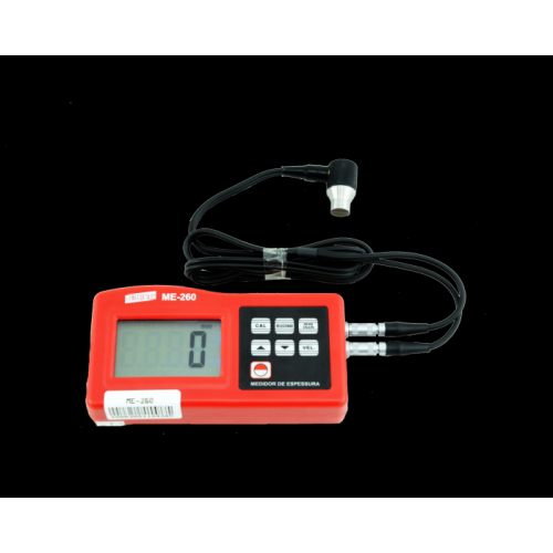 MEDIDOR DE ESPESSURA DE CHAPA ULTRASSÔNICO MOD. ME-260 PARA MATERIAIS DIVERSOS E VELOCIDADE DO SOM AJUSTÁVEL